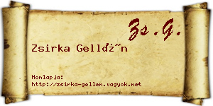 Zsirka Gellén névjegykártya